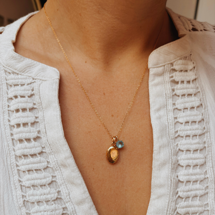 Medaillon ketting met geboortesteen