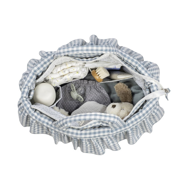 **PRE ORDER** Luiertas Praliné Vichy Matcha - Blauw | Walking Mum