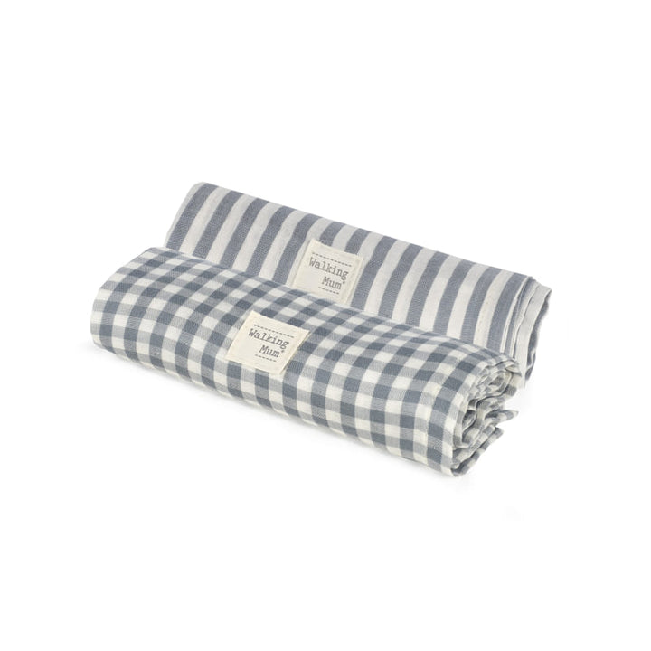 **PRE ORDER** Hydrofiele doeken Praliné Matcha Blauw | Walking Mum