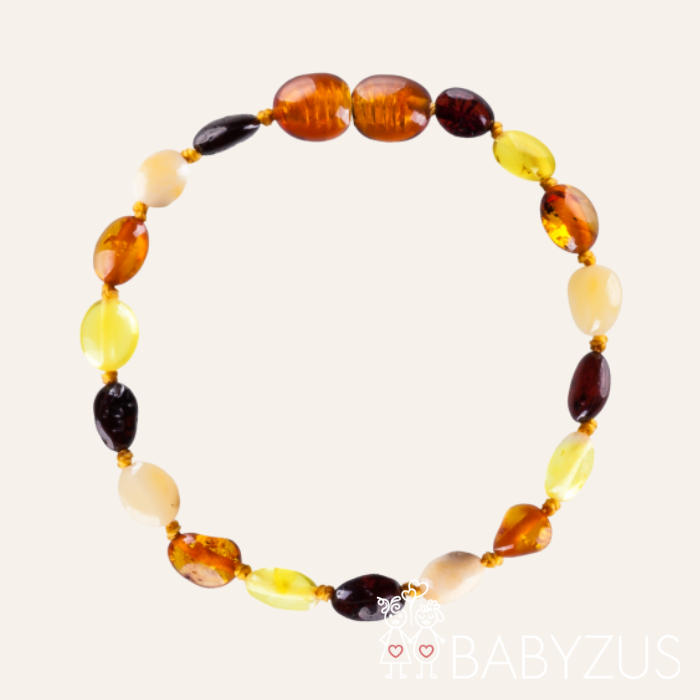 Beans 4 kleuren Barnsteen armband | Baby - Doorkomende tandjes | 14cm