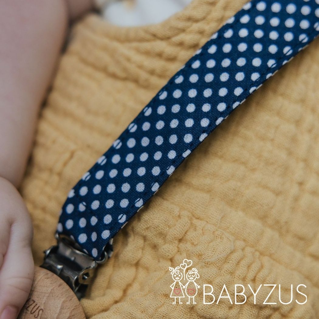 Speenkoord met naam | Paris Chic | Stippen Blauw