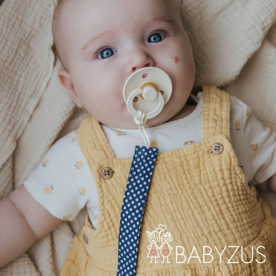 Speenkoord met naam | Paris Chic | Stippen Blauw