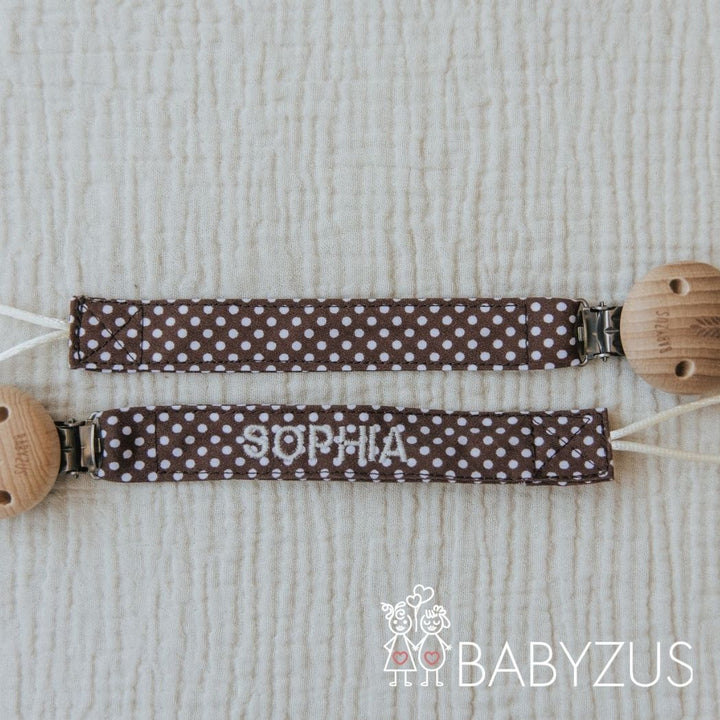 Speenkoord met naam | Paris Chic | Stip Bruin