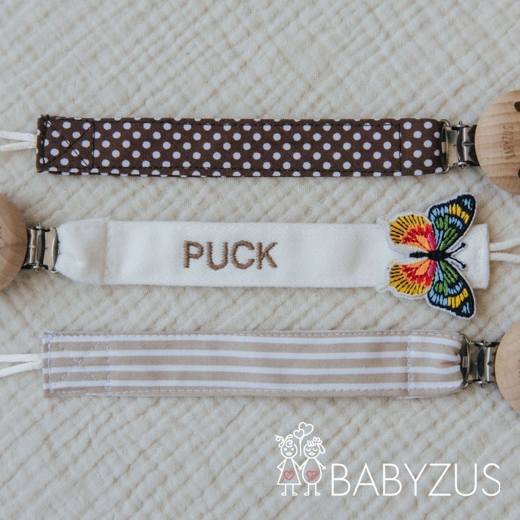Speenkoord met naam | Paris Chic | Stip Bruin