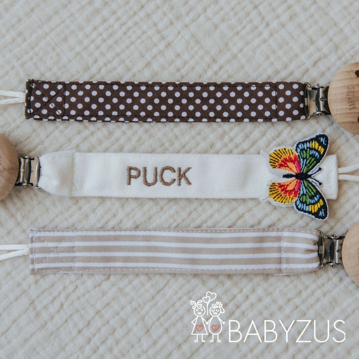 Speenkoord met naam | Paris Chic | Stip Bruin