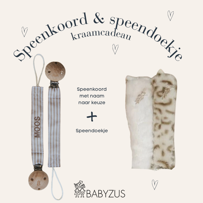 Speenkoord &amp; Speendoekje | Kraamcadeauset | Kraamcadeau met naam