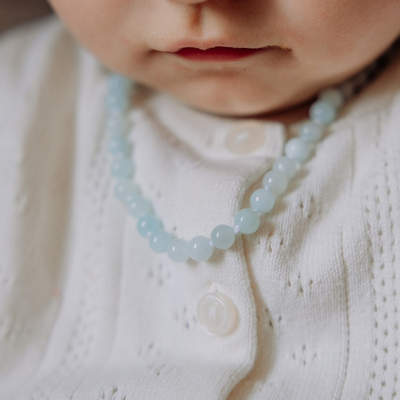 aquamarijn ketting babykind